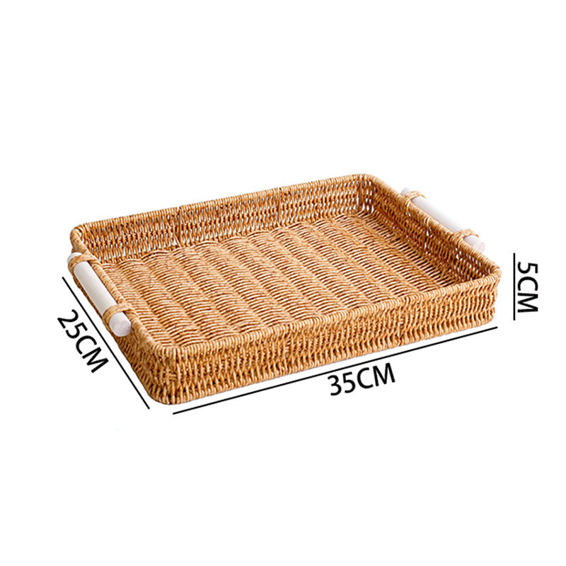 Rustic Woven Food Serving Tray Kalsten