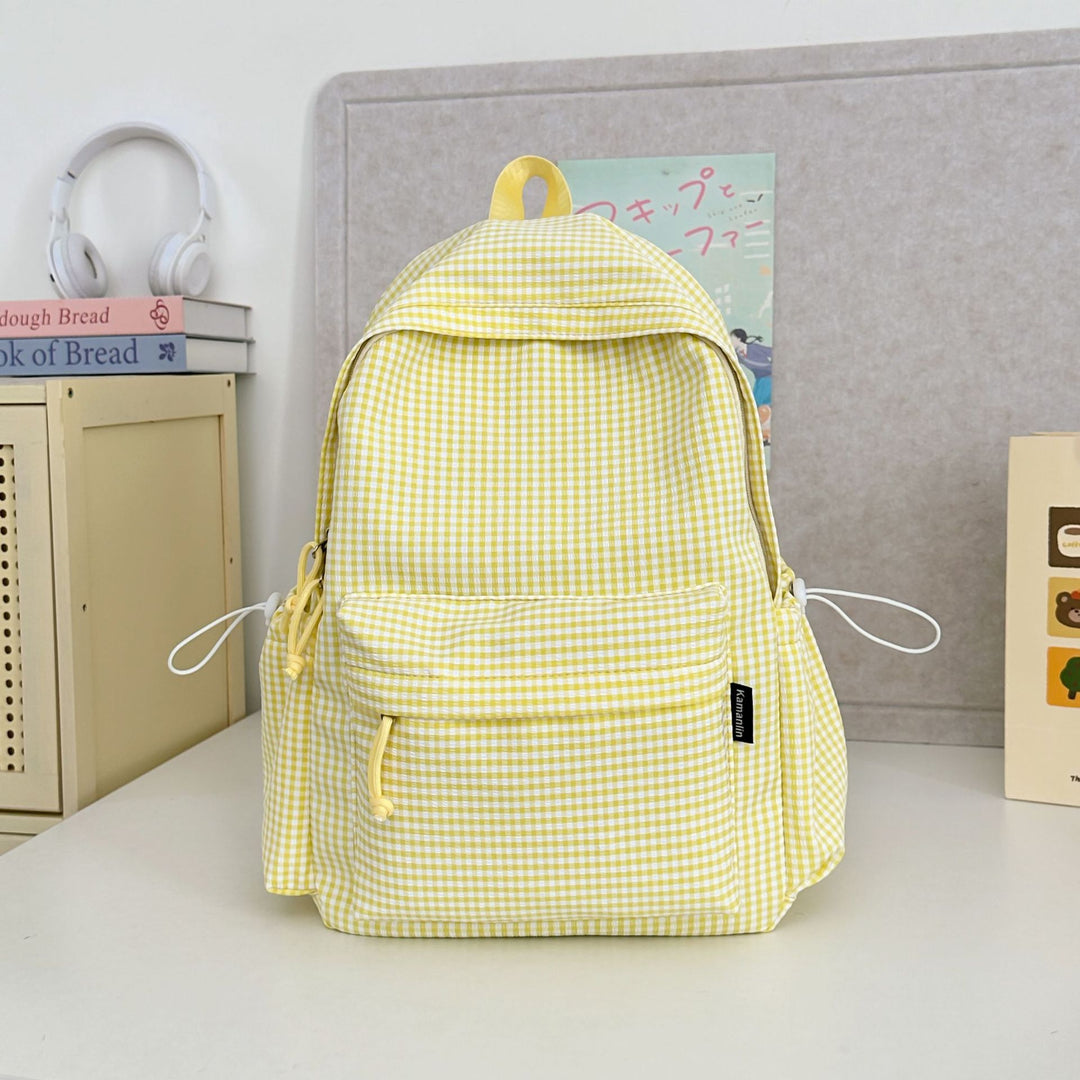 Gingham Check Pattern Backpack