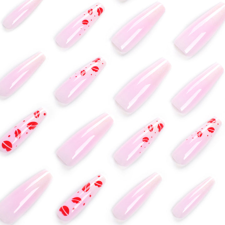 Artistic stiletto nails with lip motifs Kalsten