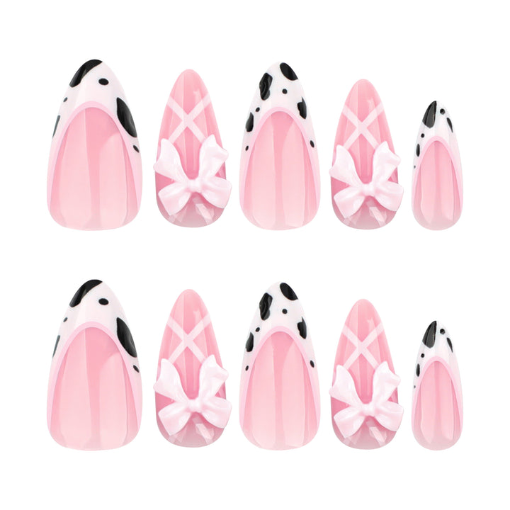 Artistic Nail Extensions with Fine Bow Patterns Kalsten