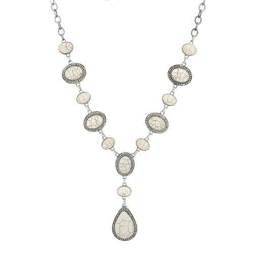 Vintage-Inspired Stone Pendant Necklace Kalsten