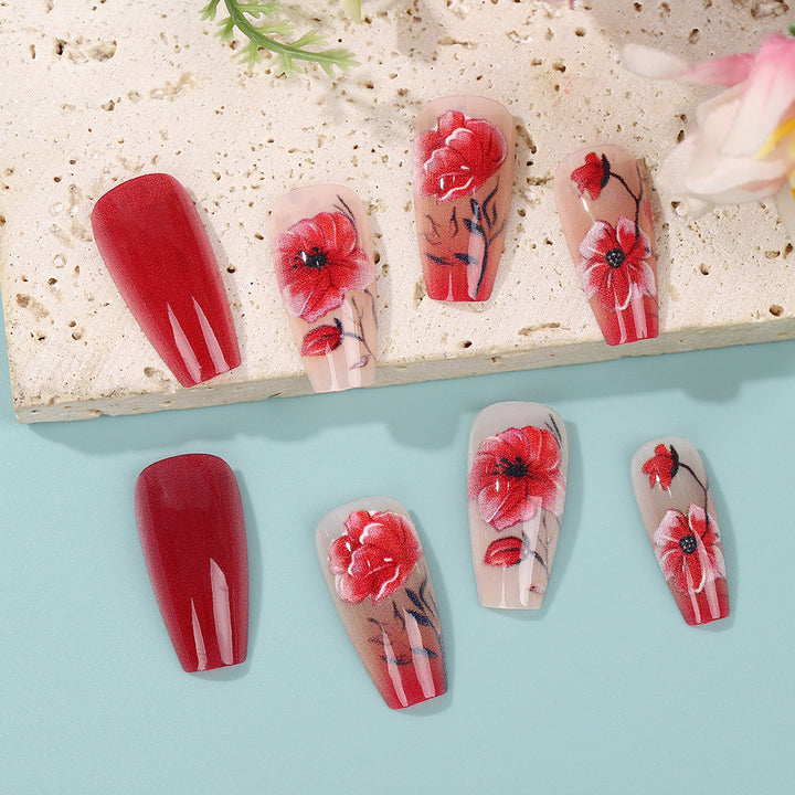 Artificial Nails Set with Floral Design Kalsten