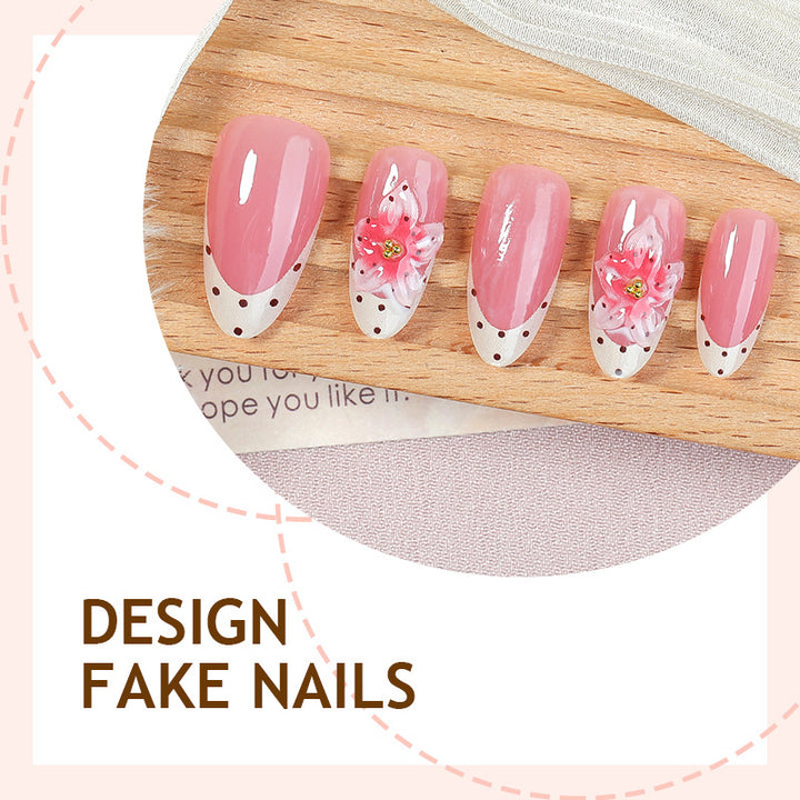 Nail art set with floral designs and glitter accents Kalsten
