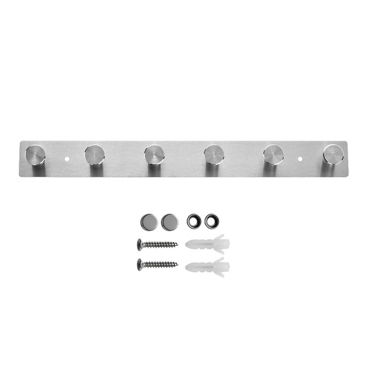 Wall-mounted stainless steel coat rack with five hooks Kalsten