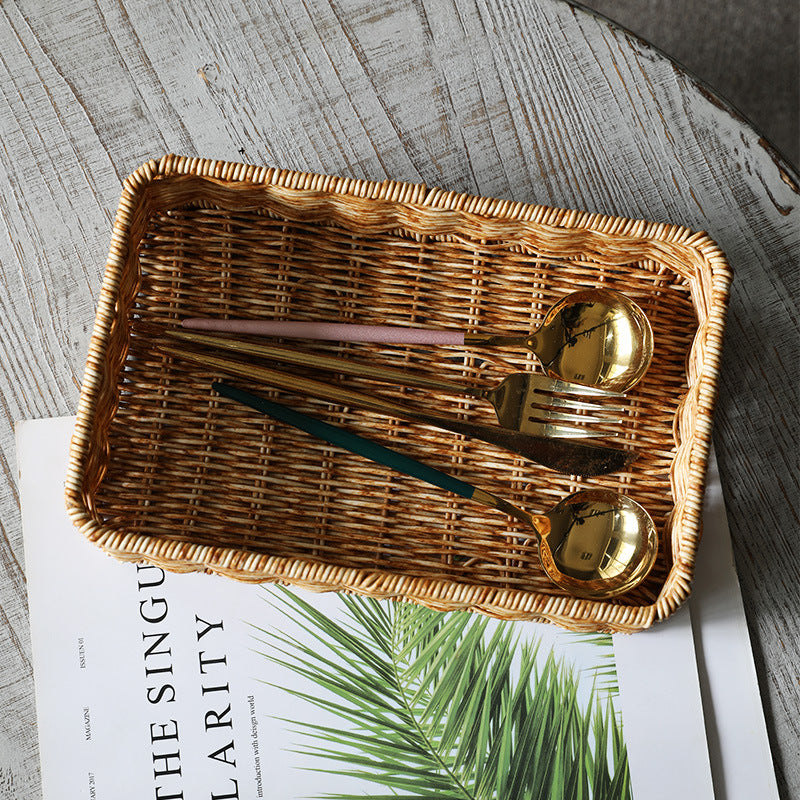 Unisex Rectangular Storage Basket made of hand-woven material Kalsten