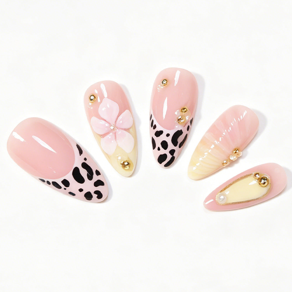 Decorative Stiletto Nail Art Tips with Floral Accents Kalsten
