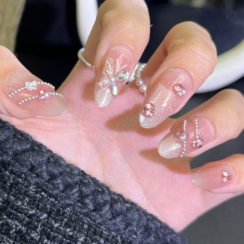 Decorative Press-On Nail Art with Glittering Elements Kalsten