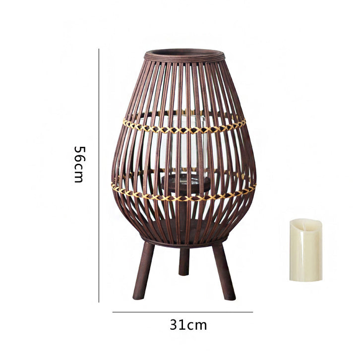 Rustic Rattan Lantern Kalsten