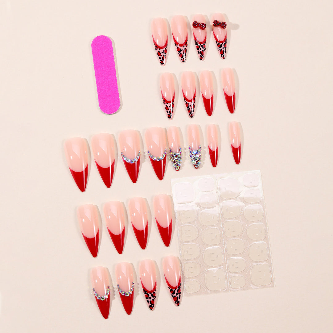 Decorative Animal Print Stiletto Nail Extensions Kalsten