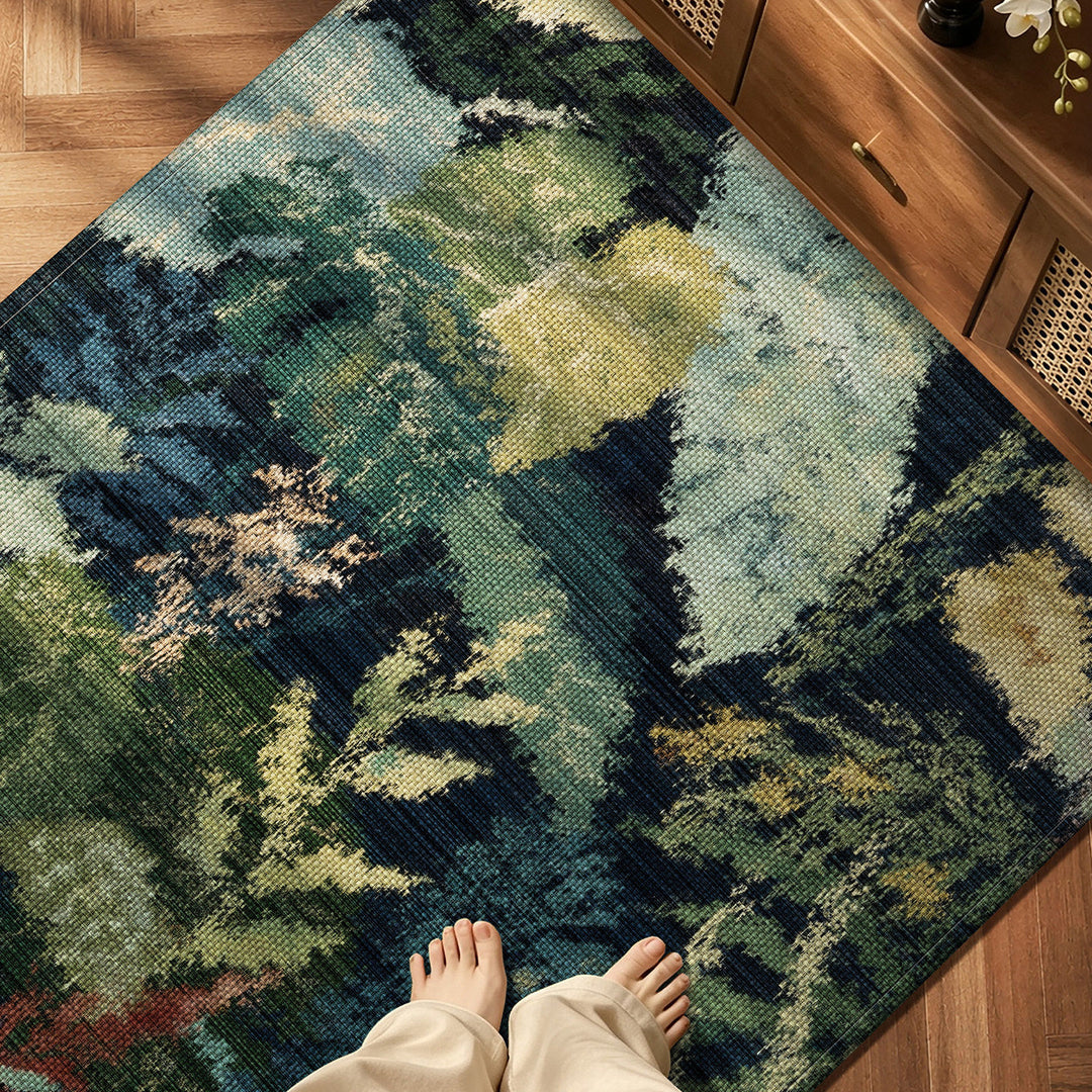 Artistic Leaf Pattern Area Rug