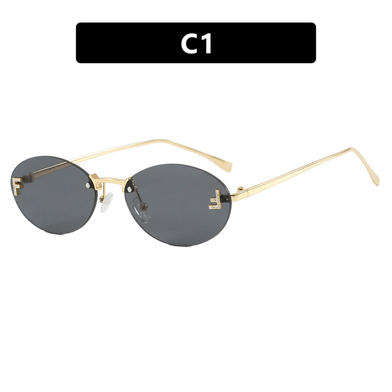 Women's fashionable sunglasses with elegant mirrored lens front and delicate metal frame Kalsten
