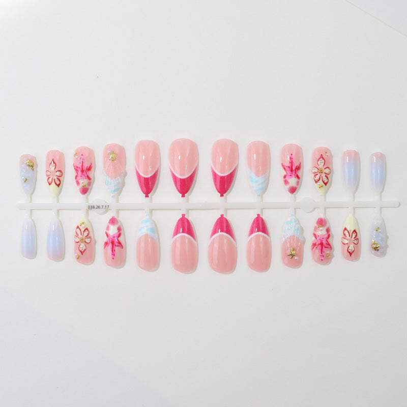 Artistic Floral Press-On Nail Tips Kalsten