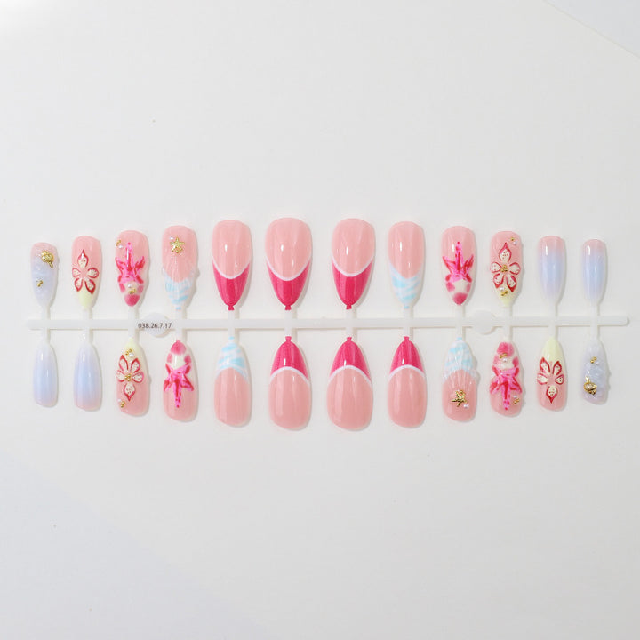 Artistic Floral Press-On Nail Tips Kalsten