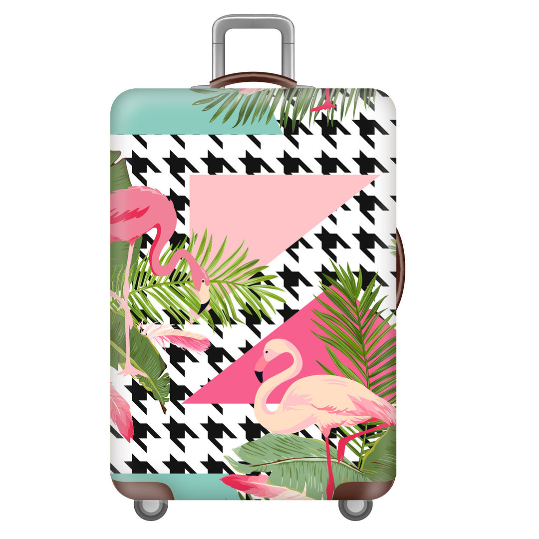 Unisex non-elastic suitcase cover with tropical leaf pattern, stretch protective cover for hard shell and soft case Kalsten