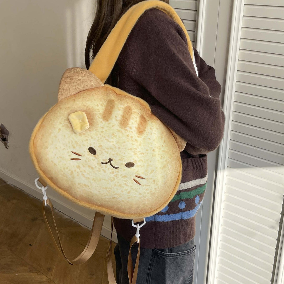 Cute Plush Cat-Themed Crossbody Bag