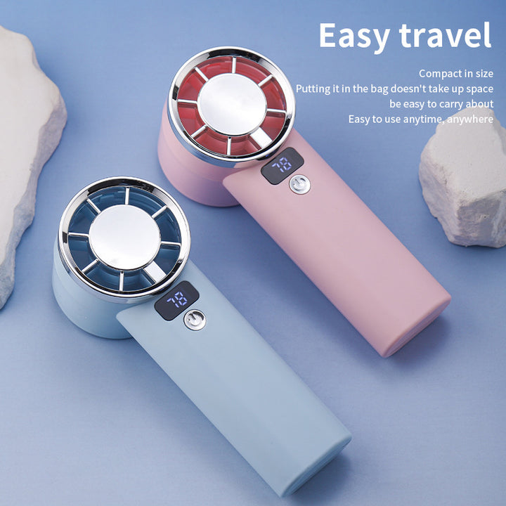 Ladies handheld fan with digital display and 3000mAh battery Kalsten