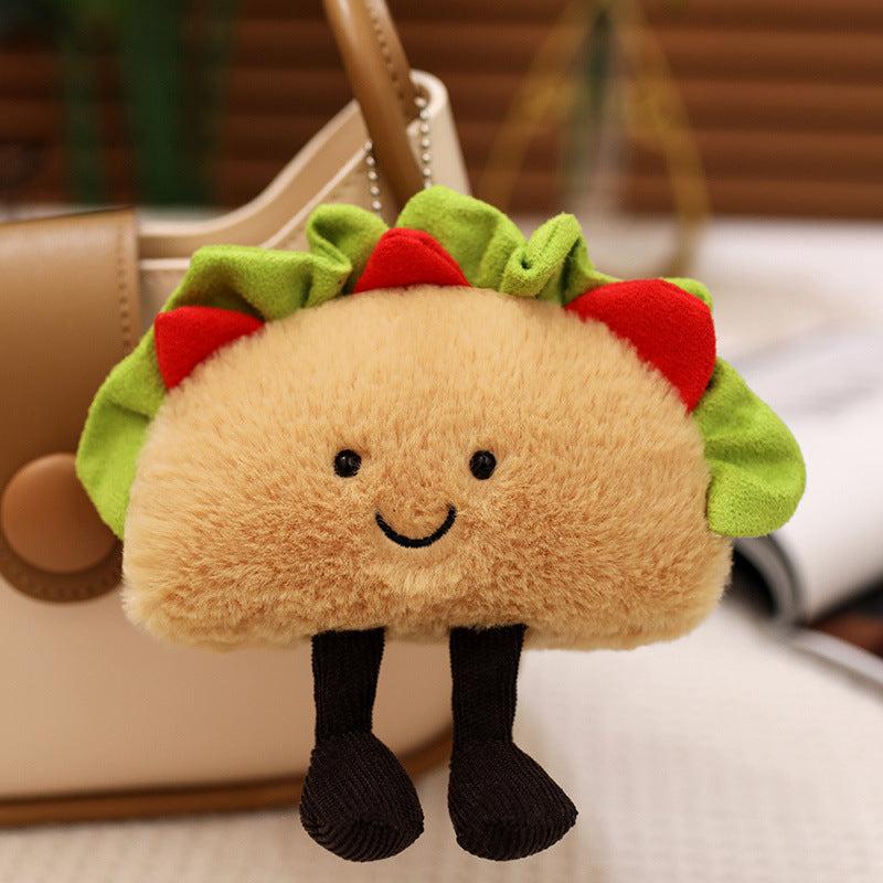 Plush Taco Character Sitting Toy with Dangling Corduroy Legs Kalsten