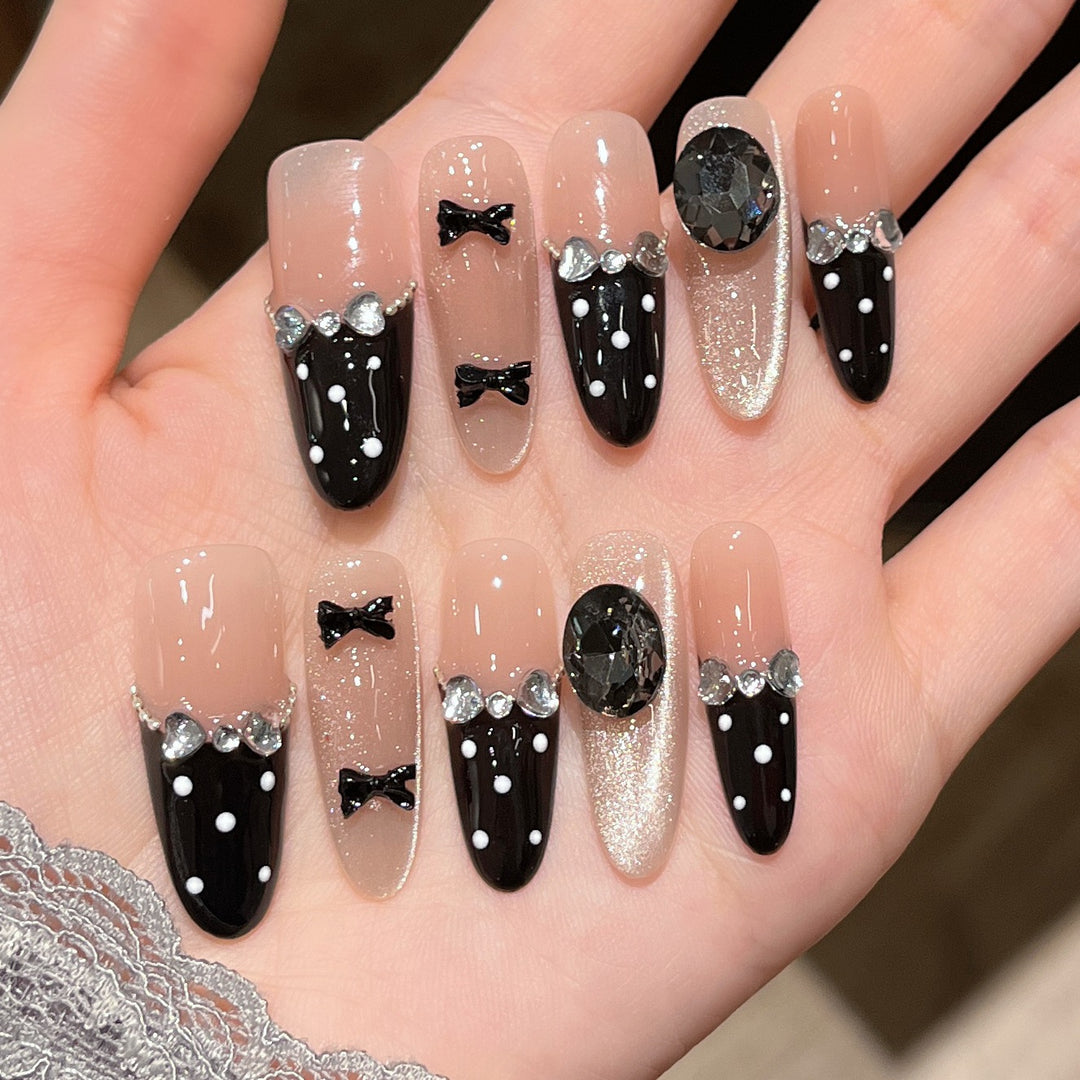 Elegant Nail Art Extensions with Pearl Accents Kalsten