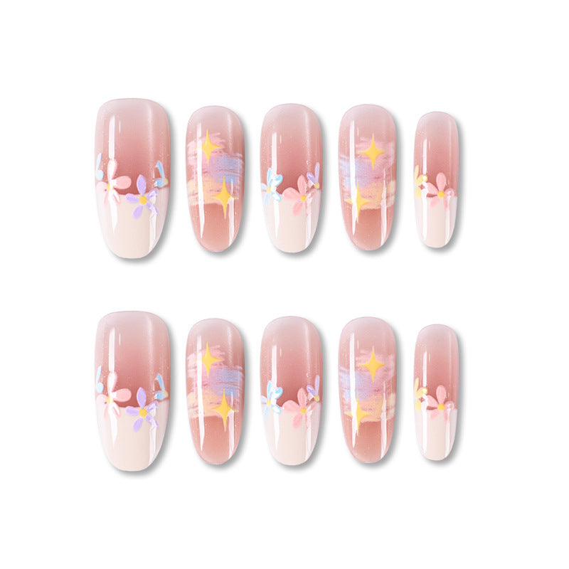 Floral Decorative Press-On Nail Set Kalsten