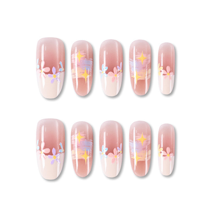Floral Decorative Press-On Nail Set Kalsten
