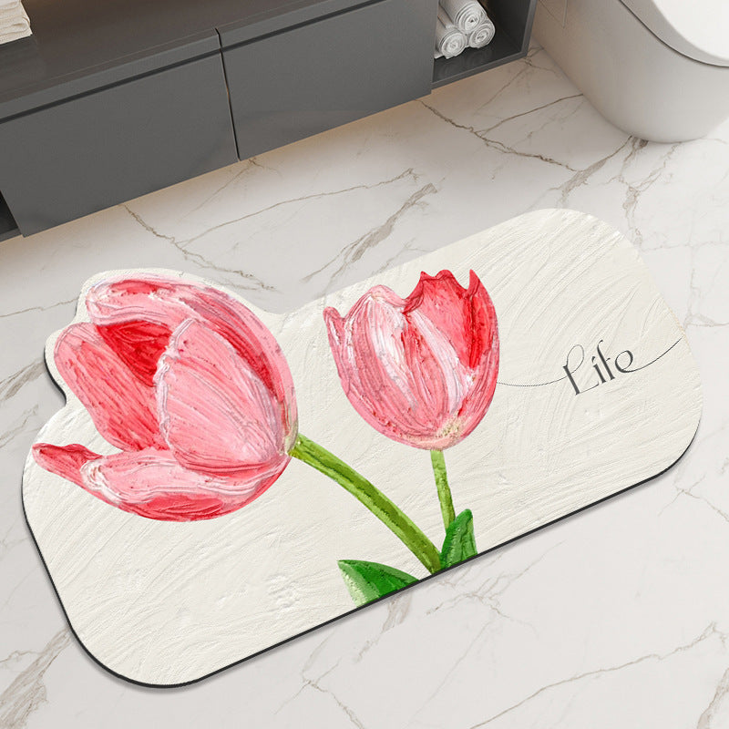 Decorative Floral Bath Mat