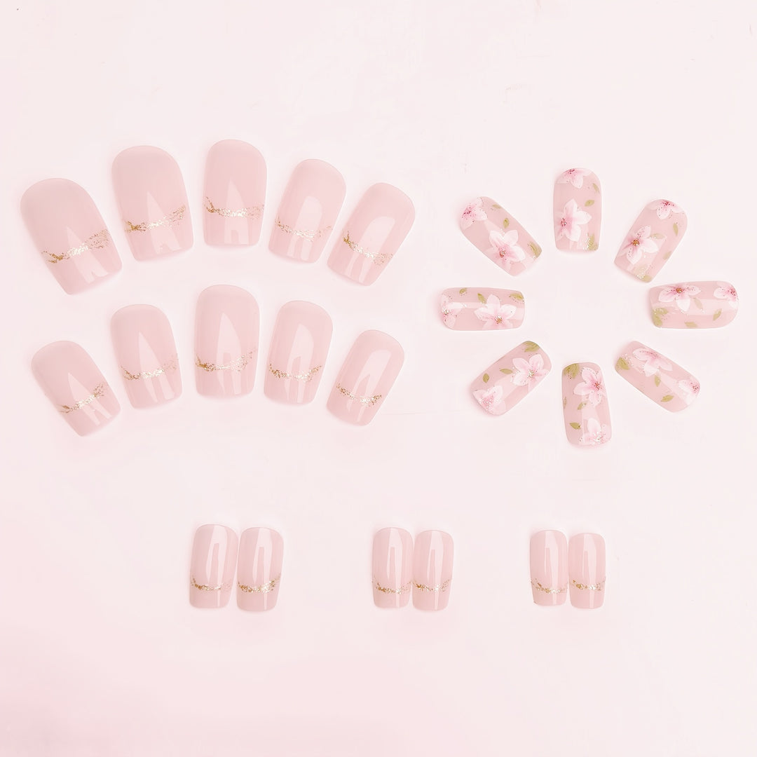 Artificial nails with delicate floral accents Kalsten