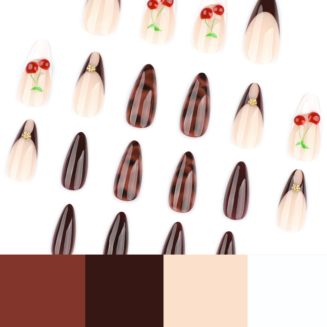 Artificial nail art with cherry blossom design Kalsten