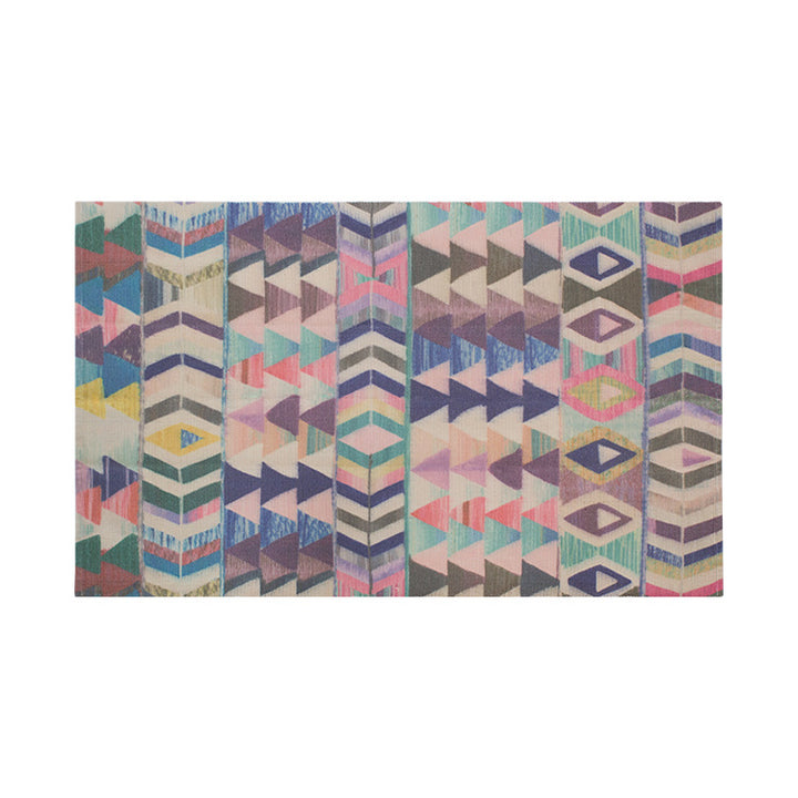 Flat-woven rectangular rug for living and entrance areas with quatrefoil pattern Kalsten