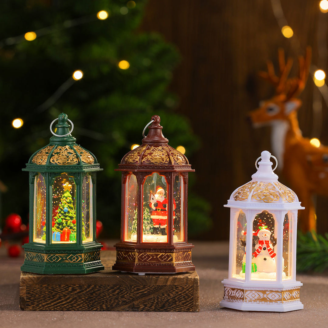 Decorative LED Lantern with Christmas Figurine Kalsten