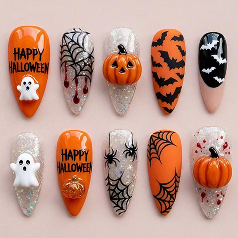 Halloween Nail Art Set with Spooky Designs and Gliding Design Kalsten
