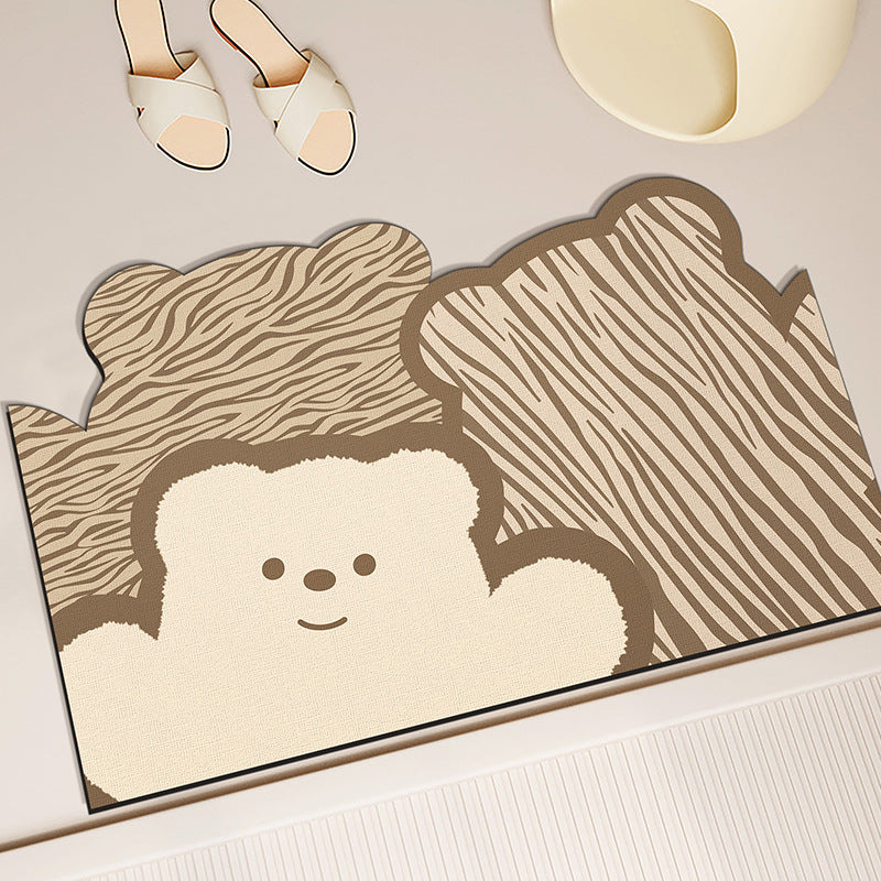 Cute Bear-Themed Welcome Mat for Home Entryway