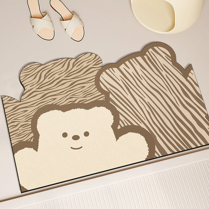Cute Bear-Themed Welcome Mat