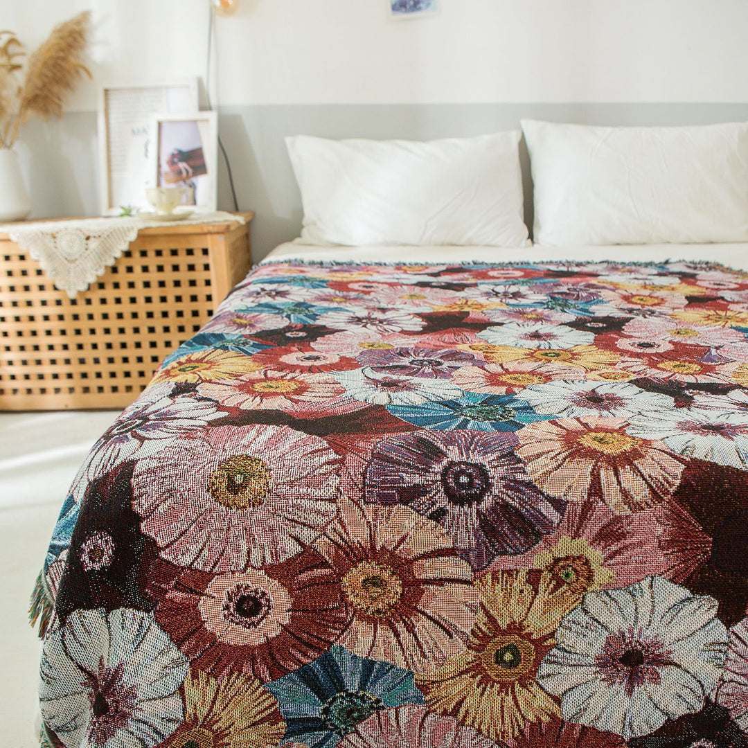 Floral Woven Throw Blanket