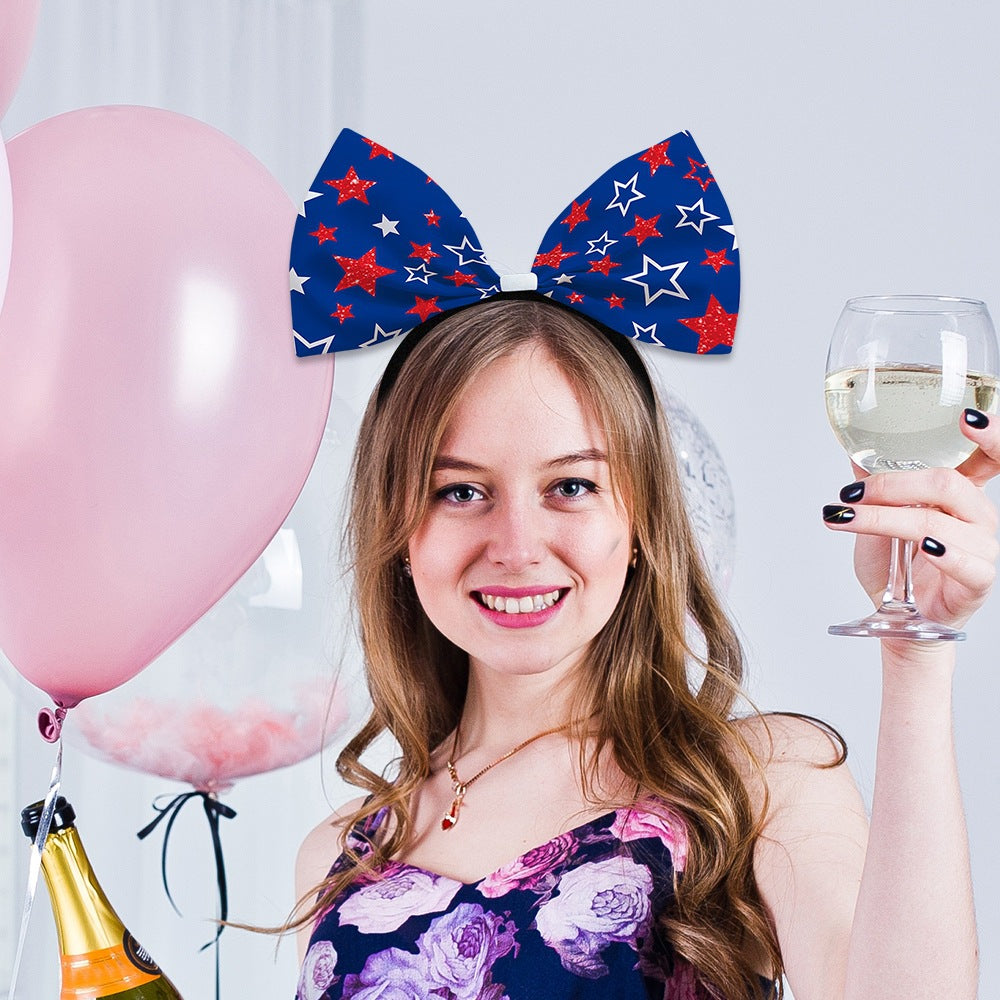Women's decorative bow headband with oversized fabric bow and flexible headband Kalsten