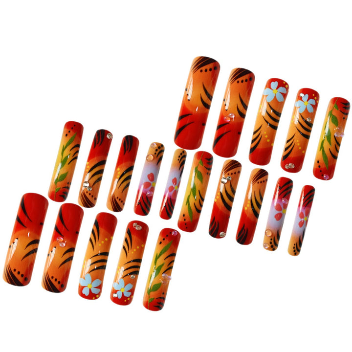 Artistic Floral and Ombre Press-On Nails Kalsten