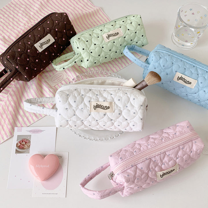 Quilted Heart-Shaped Pencil Case Kalsten