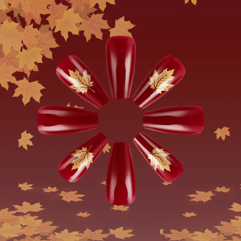 Artistic Fall-Themed Press-On Nail Art Kalsten