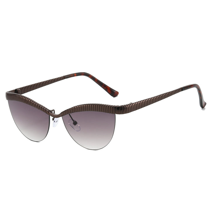 Statement Cat-Eye Sunglasses with Sculpted Metal Frames Kalsten