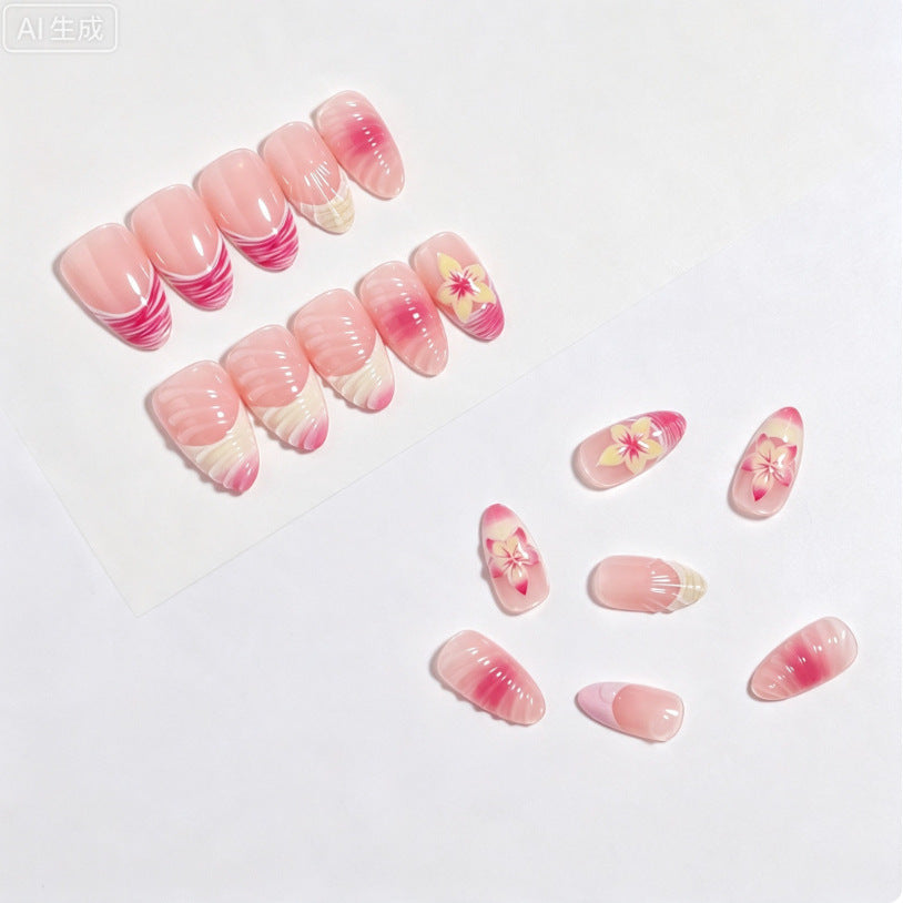 Elegant Floral-Themed Press-On Nail Set Kalsten