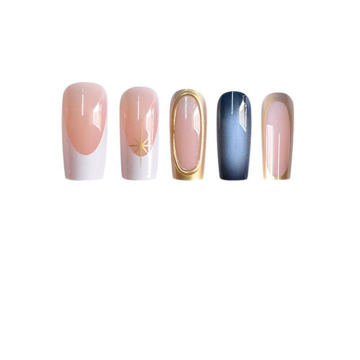 Elegant Stiletto Nail Extensions with Golden Accents Kalsten