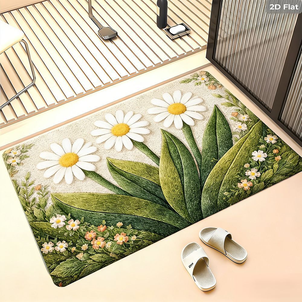 Floral Design Bath Mat Kalsten