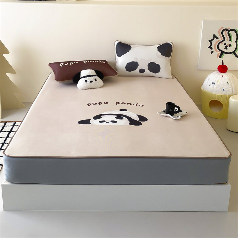 Child mattress topper with cute elephant print and non-slip bottom