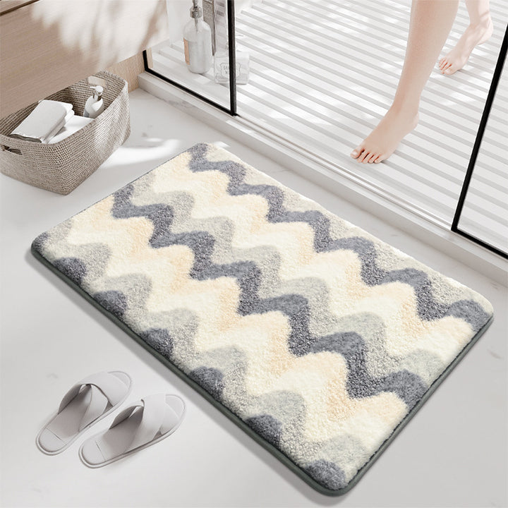 Modern Wave-Pattern Bath Mat