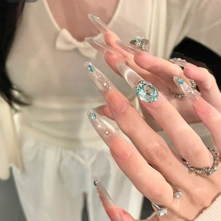 Glamorous Crystal Press-On Nail Set Kalsten