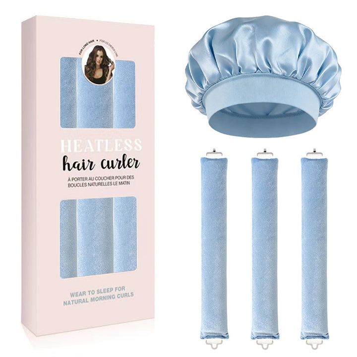 Satin Sleep Cap and Hair Rollers