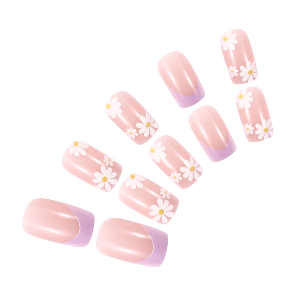 Floral French Tip Press-On Nails Kalsten