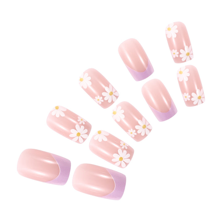 Floral French Tip Press-On Nails Kalsten