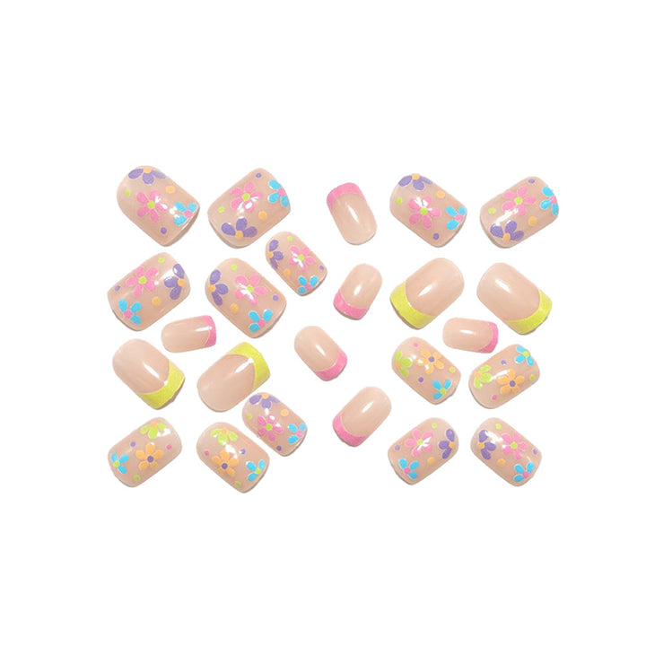 Artificial nails with colorful floral pattern Kalsten