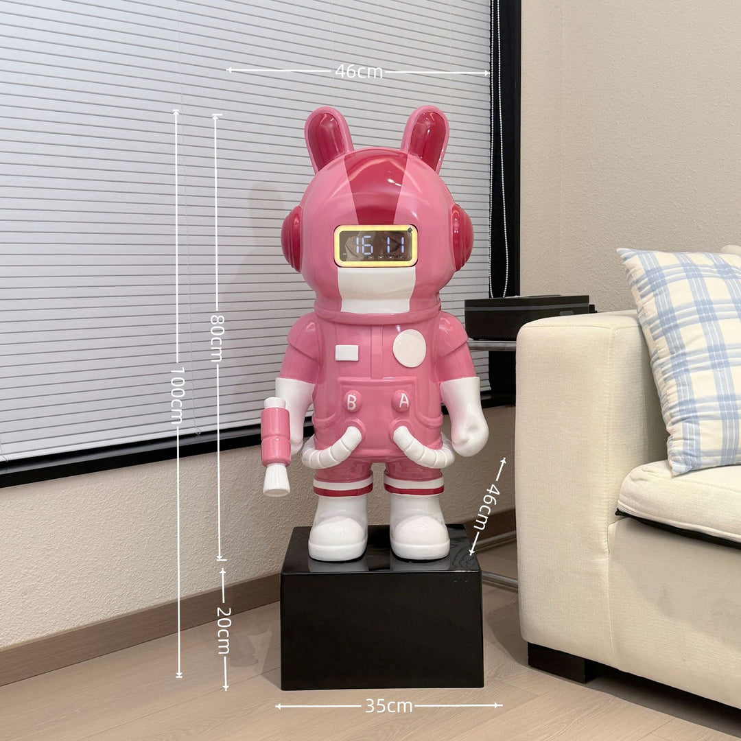Decorative Astronaut Clock Figurine for Home Display
