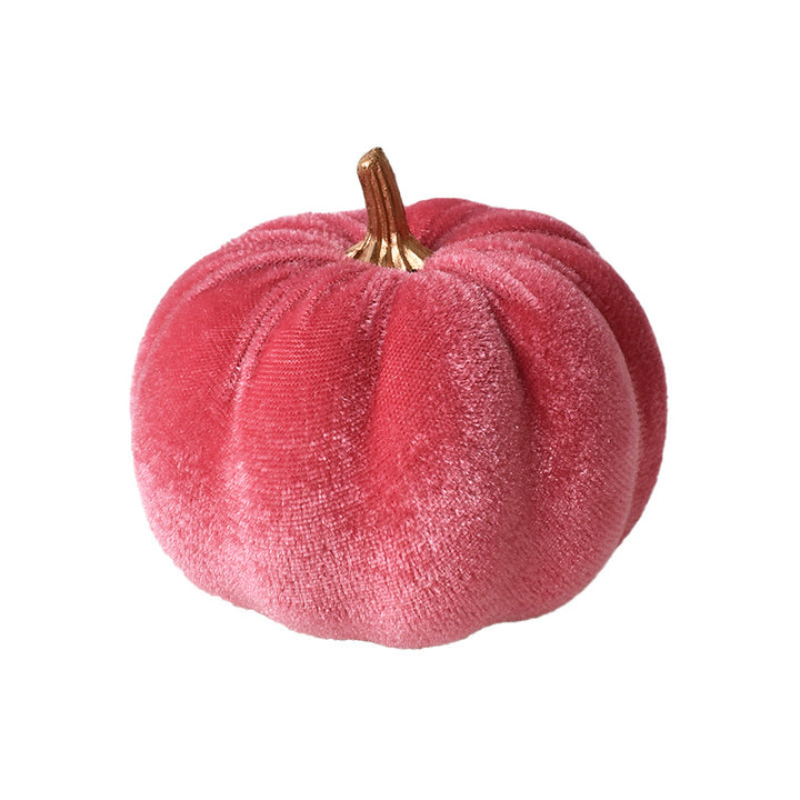 Samt-Deko Pumpkin with decorative metal stem as table ornament